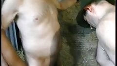 Big boobed french ebony anal fucked and gangbanged with Papy