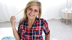 Young Petite Blonde Teen Girlfriend With Freckles Fucked POV