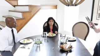 Busty Stepmom Ember Snow Masturbates While Her Tiny Asian Stepdaughter Gets Fucked By Big Black Cock